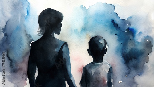 Gift of Love for Mom: Enchanting Watercolor Art Depicting Mother and Child