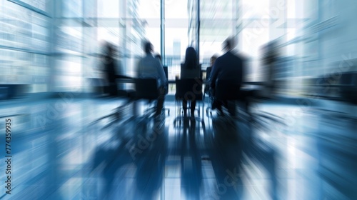 Executives strategize in a conference room with a blurred effect raw AI generated illustration