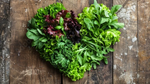 Heart-Shaped Green Vegetable Arrangement on Table