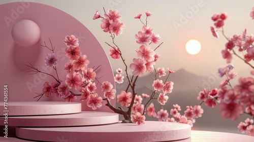 Pink Vases With Pink Flowers on Table