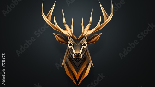 A minimalistic logo icon of a geometric deer.