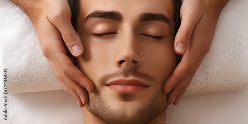 A man is getting a facial treatment