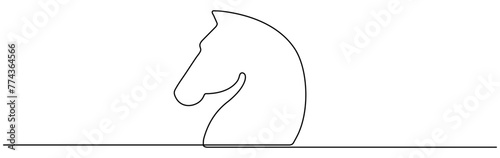 Horse head continuous one line drawn. Animal symbol. Vector illustration isolated on white. © Віталій Баріда