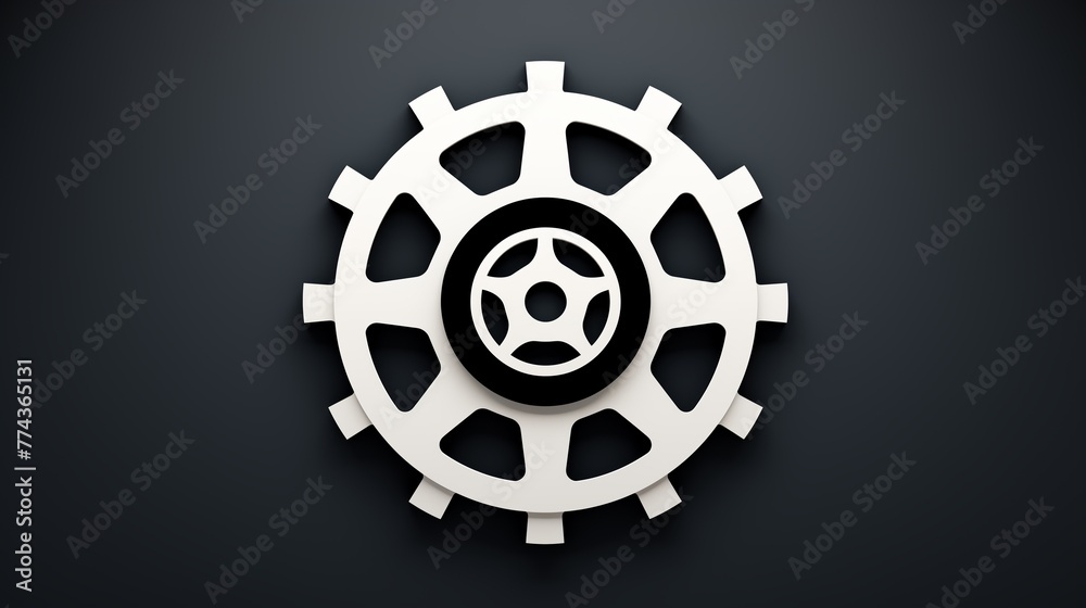A modern logo icon representing a stylized, abstract gear mechanism.