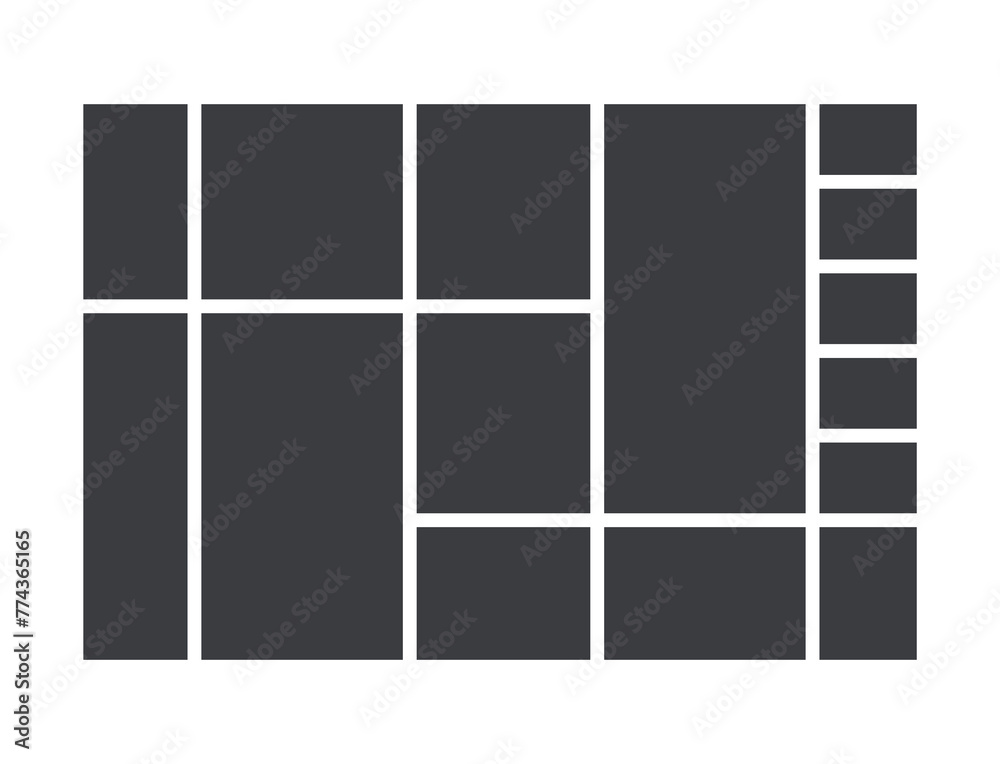 Moodboard template. Photo collage layout. Mood board background. Mosaic pictures grid.