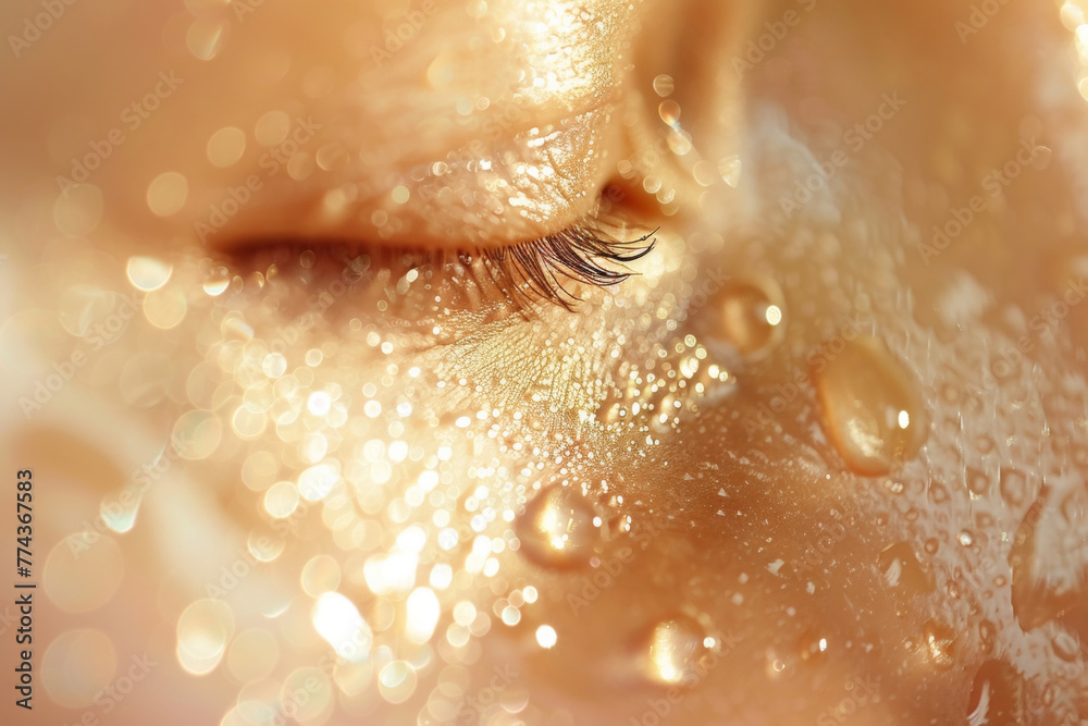 Fototapeta premium Sparkling Dew on Eyelashes