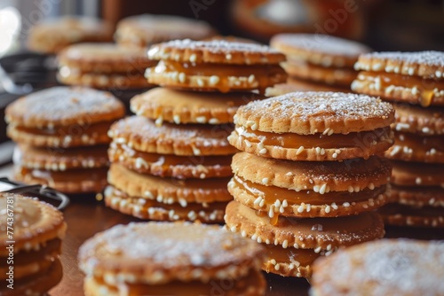 Cookies with caramel filling