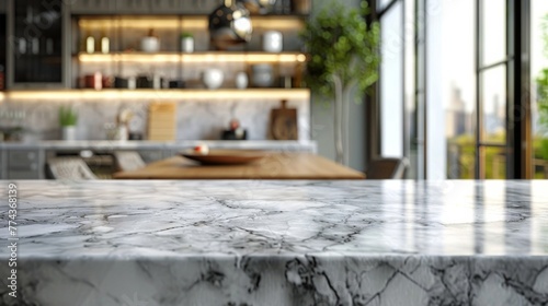 Marble Table Top With Potted Plants
