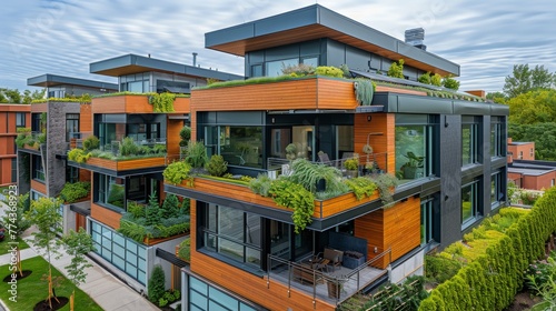 Lush Plant-Covered Apartment Building © olegganko