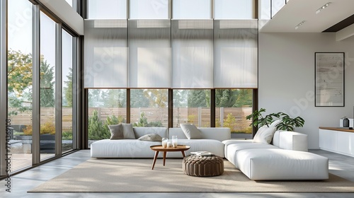 Well-Furnished Living Room With Large Windows