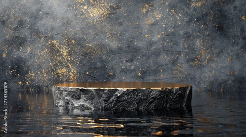 Majestic Rock With Waterfall