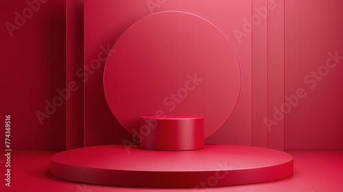 Round Object on Pink Surface
