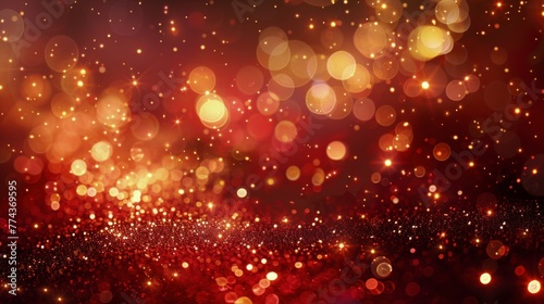 Blurry Gold Stars on Black Background