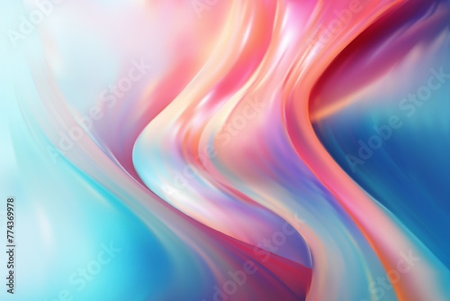 Modern opalescent liquid background with pink, purple and blue digital waves