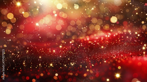 Blurry Gold Stars on Black Background