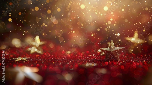Blurry Red and Yellow Background With Stars