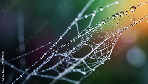 beautiful cobweb in drops creative