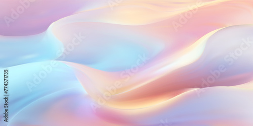 Soft iridescent opalescent liquid with horizontal waves photo
