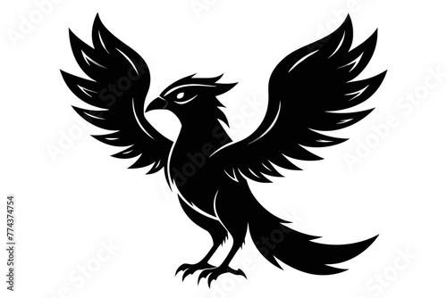  silhouette image,Blaze bird ,vector illustration,white background