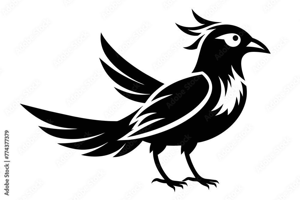 Fototapeta premium silhouette image,Bruno bird ,vector illustration,white background