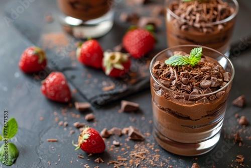 Dark Chocolate Mousse with Homemade Crumbs