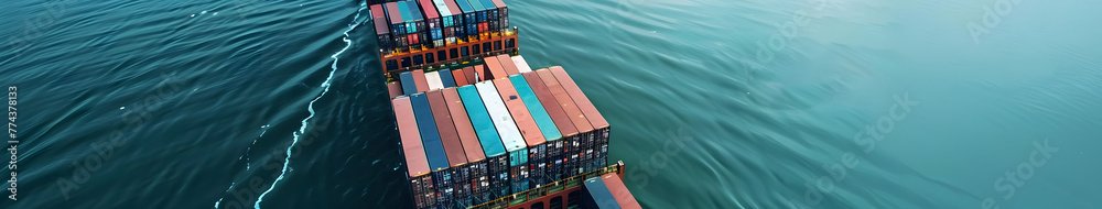 Fototapeta premium Global Supply Chain and Logistics, Sea Freight, Container Shipping