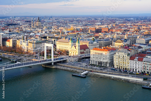 Beautiful Budapest panorama with Danube river with bridges from Gellert Hill © Zigmunds