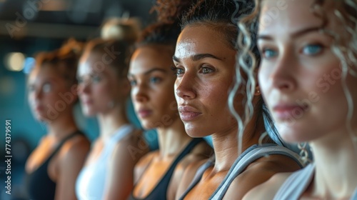 Prepared Diverse Group of Women Gathering for a Box Jump Fitness Class at the Gym Generative AI