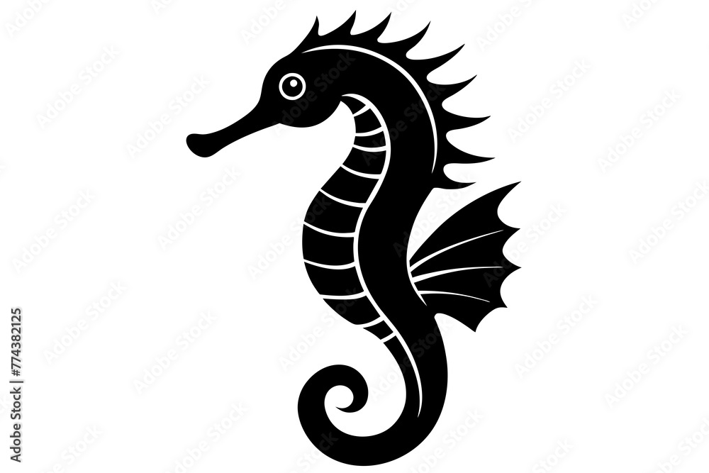 Fototapeta premium seahorse silhouette vector illustration