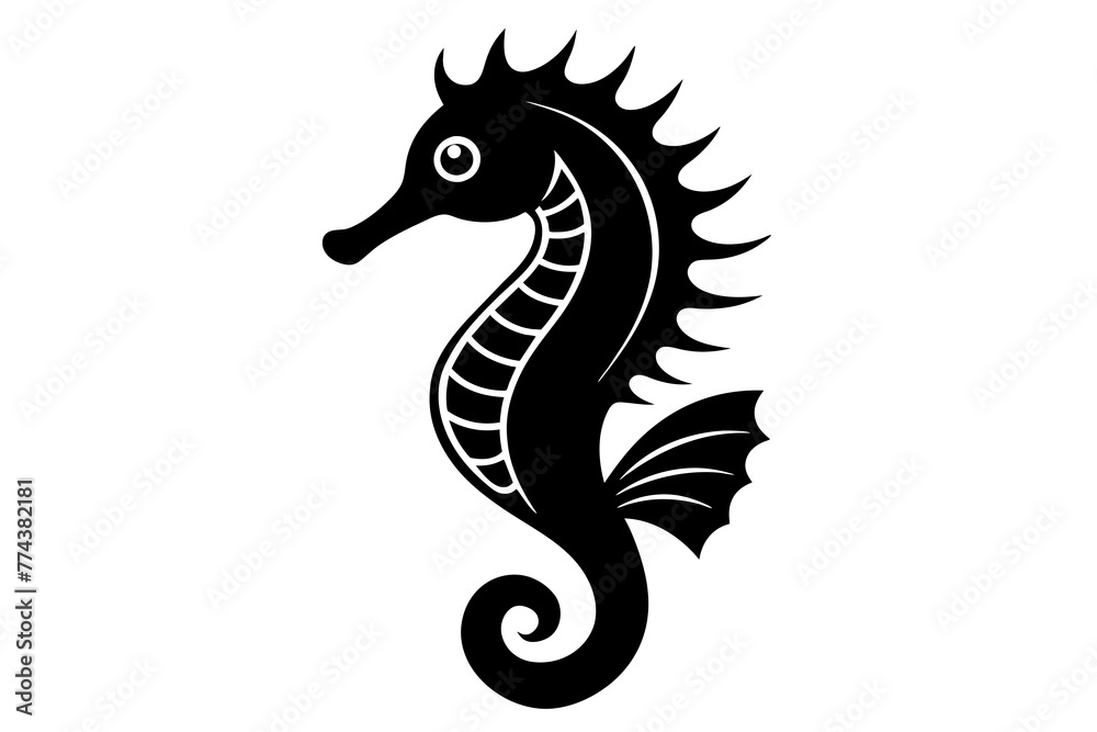 Fototapeta premium seahorse silhouette vector illustration