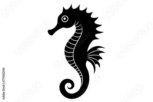 seahorse silhouette vector illustration © MDSHIJU