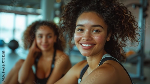 Fitness Enthusiast and Friends Enjoying a Gym Session Generative AI