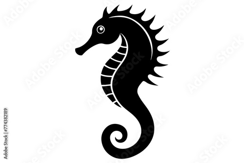 seahorse silhouette vector illustration