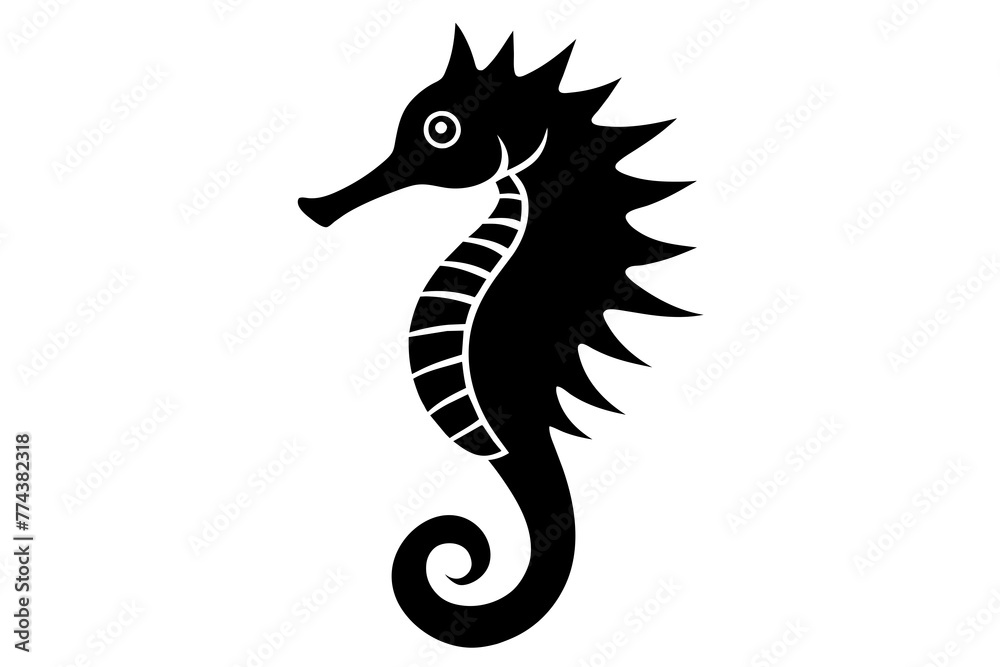 Fototapeta premium seahorse silhouette vector illustration