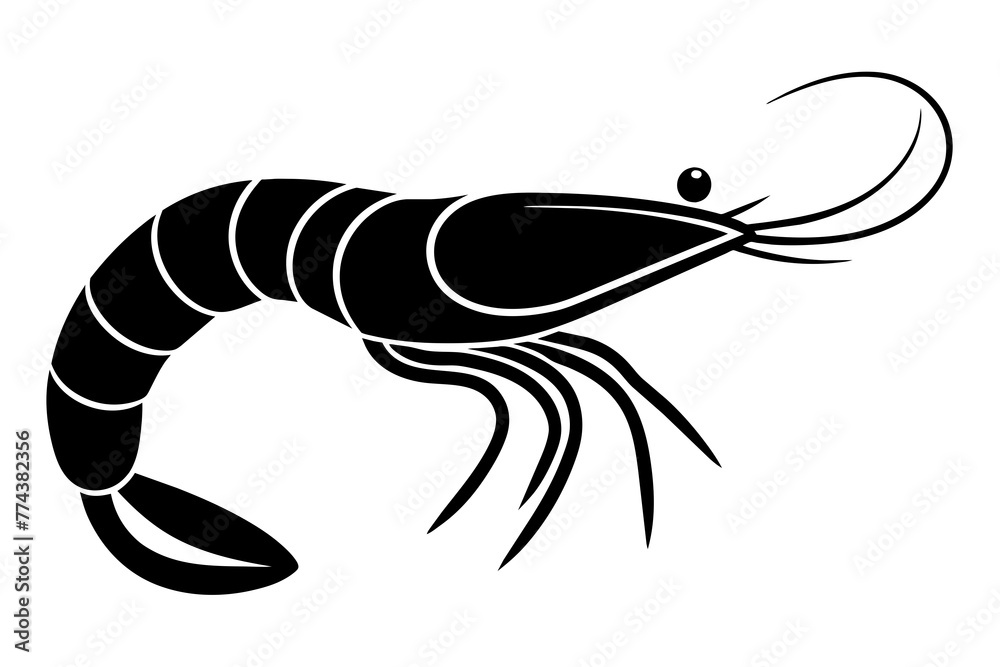 shrimp silhouette vector illustration shrimp silhouette vector illustration