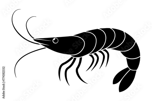 shrimp silhouette vector illustration