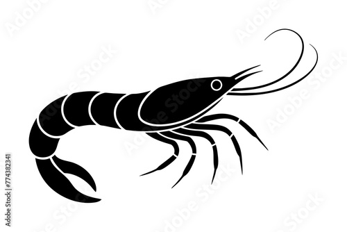 shrimp silhouette vector illustration