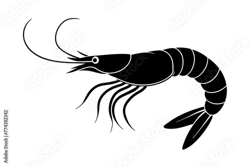 shrimp silhouette vector illustration