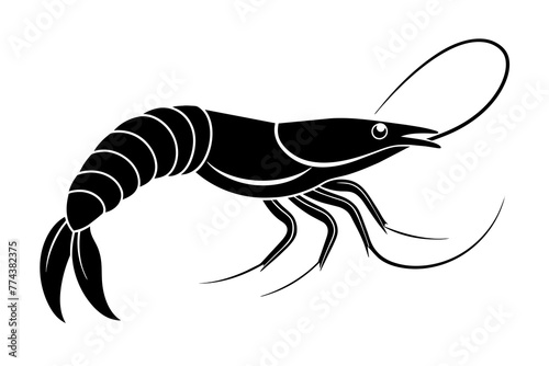 shrimp silhouette vector illustration