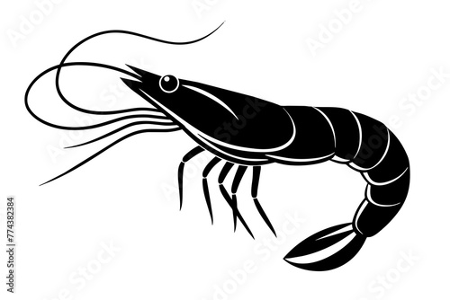 shrimp silhouette vector illustration