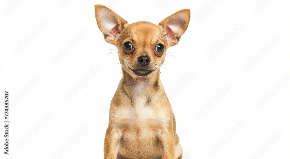 Chihuahua puppy white background 6 months old
