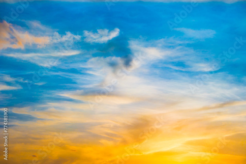 Sunset sky beautiful dramatic sunset with sun and clouds © Pavlo Vakhrushev
