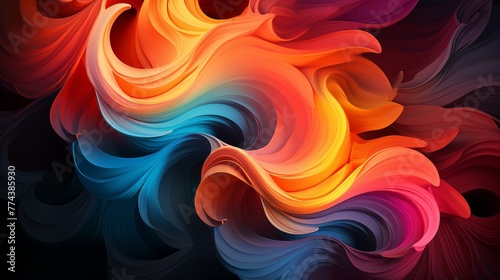 An abstract logo icon resembling a vibrant, swirling vortex.