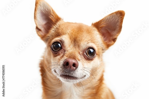 Chihuahua smiling at camera white background Digital enhancement © VolumeThings
