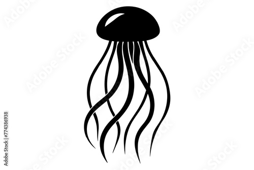 jellyfish silhouette vector illustration photo