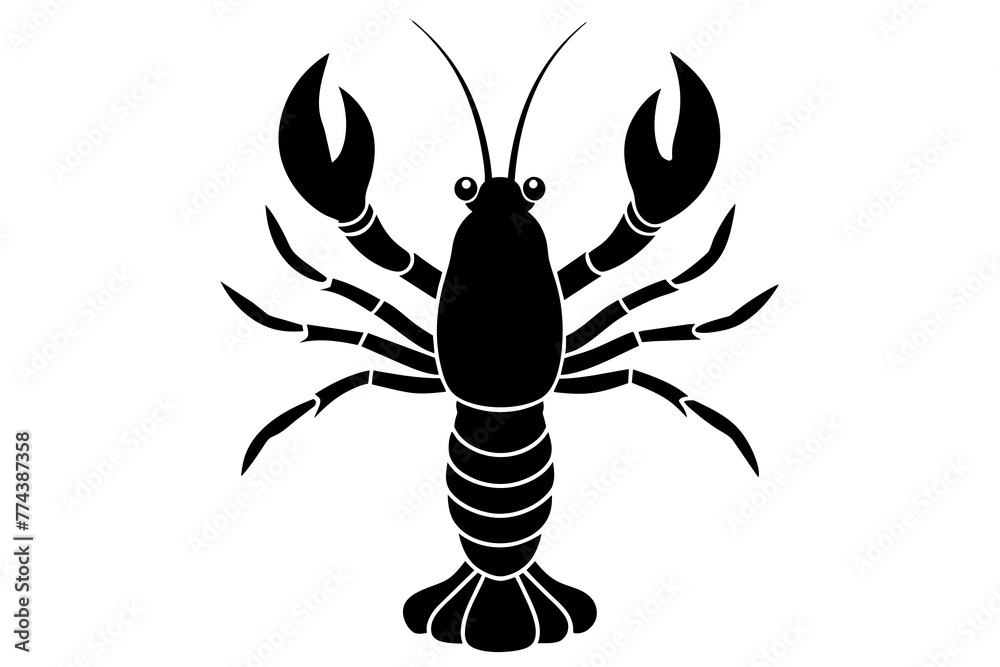 Fototapeta premium lobster fish silhouette vector illustration