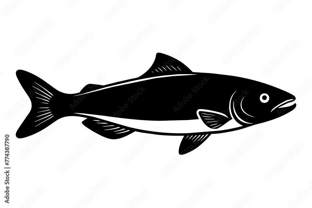 Fototapeta premium salmon fish silhouette vector illustration