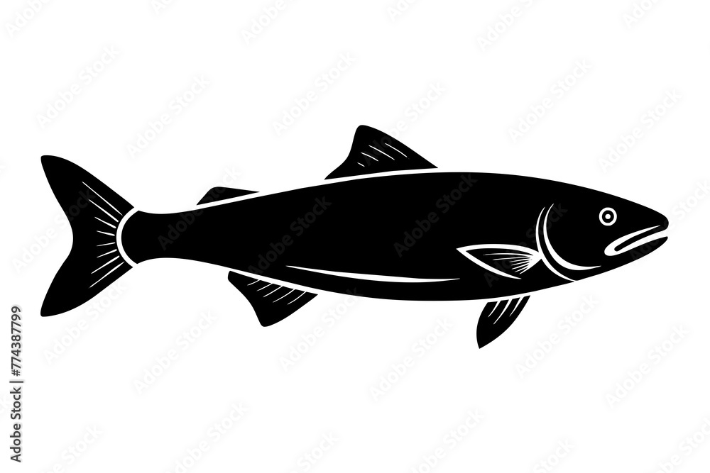 Fototapeta premium salmon fish silhouette vector illustration