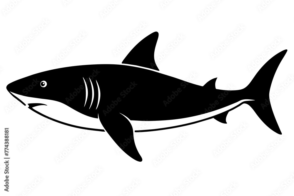 Obraz premium shark silhouette vector illustration