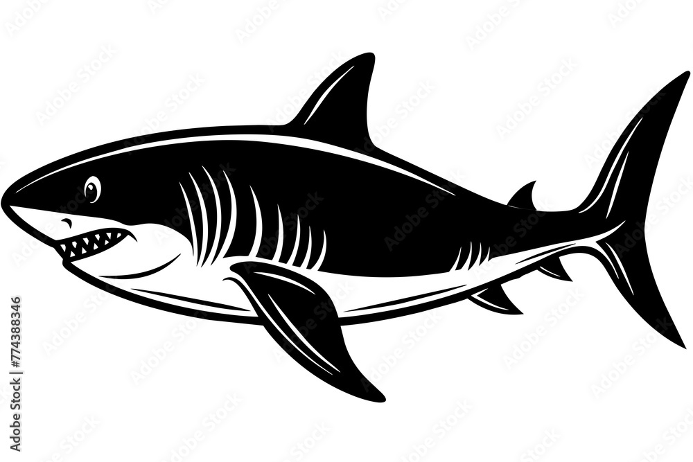 shark silhouette vector illustration 